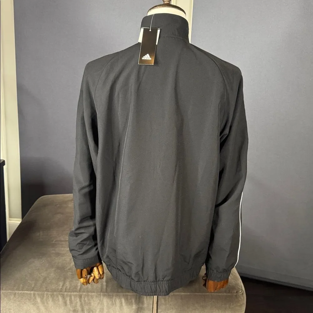 Adidas Men’s Full Zip Black Athletic Jacket Lightweight Size M RARE SAMPLE NEW